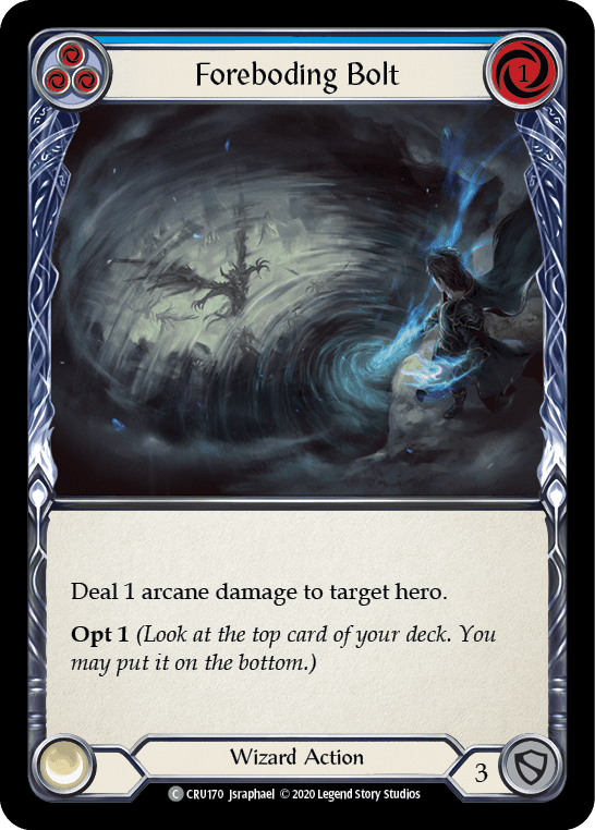 Foreboding Bolt (Blue) [CRU170] (Crucible of War)  1st Edition Rainbow Foil