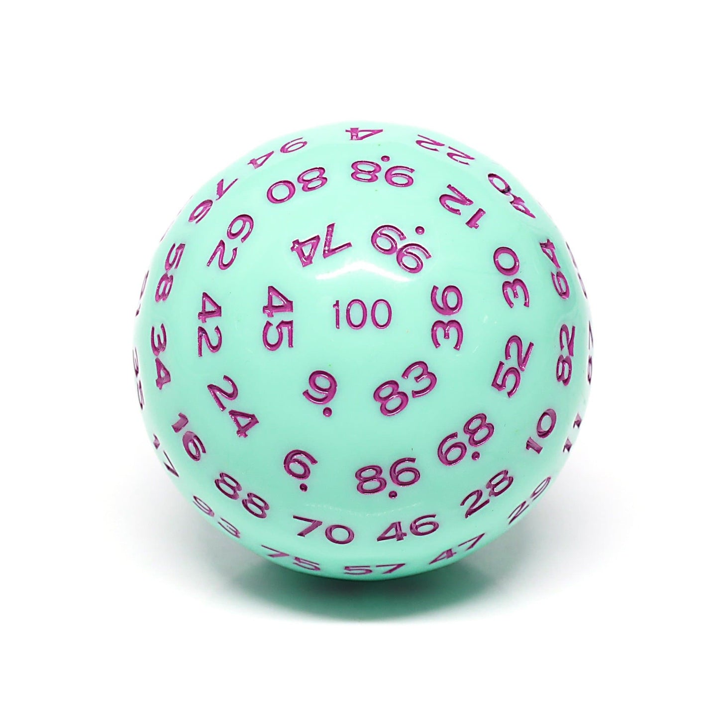 RPG Dice | d100 | Pastel Mint | Rose Ink