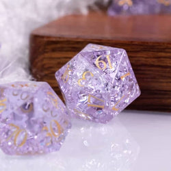 Glass Dice | Purple Fractal | Set of 7