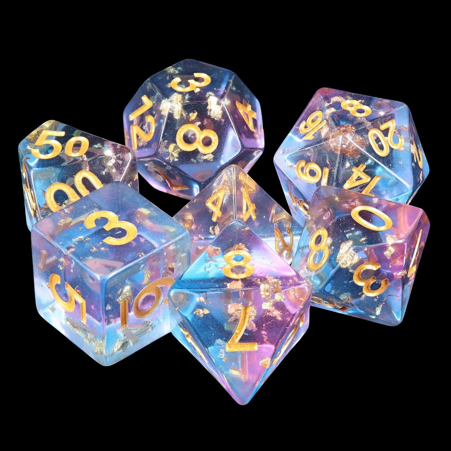 RPG Dice | "Scattered Stars" (Sharp Edged) | Set of 7