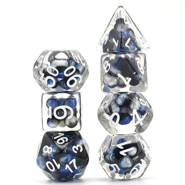 RPG Dice - Dark Matter "Suspended Molecule" - Set of 7
