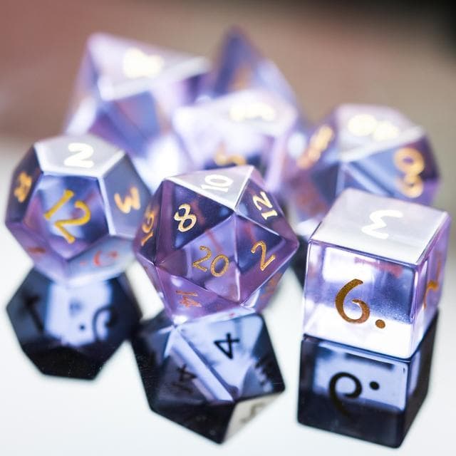 Glass Dice | Purple | Set of 7