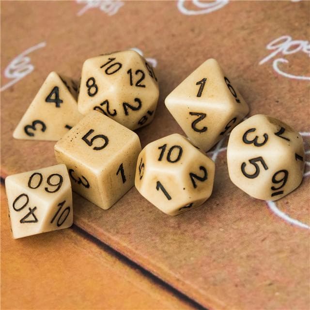 Polyhedral Dice Set | Resin | "Hefty Stone" (Double-Weight) | Set of 7 (D0055)