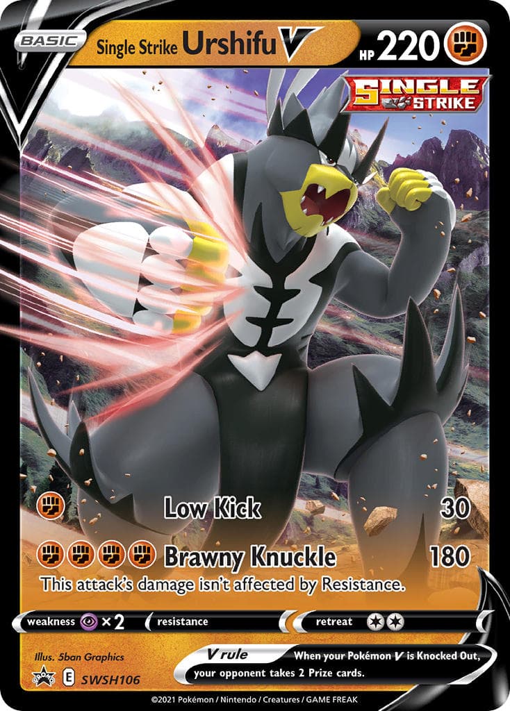 Single Strike Urshifu V SWSH106 SWSH106- Jumbo Cards Holofoil
