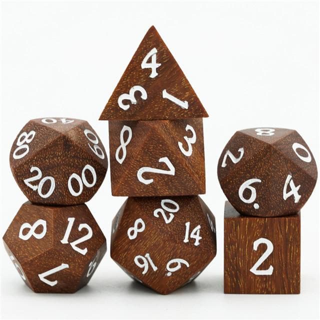 Wooden Dice | Venus Sandalwood | Set of 7