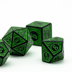 RPG Dice | "Green Alchemy" | Set of 7