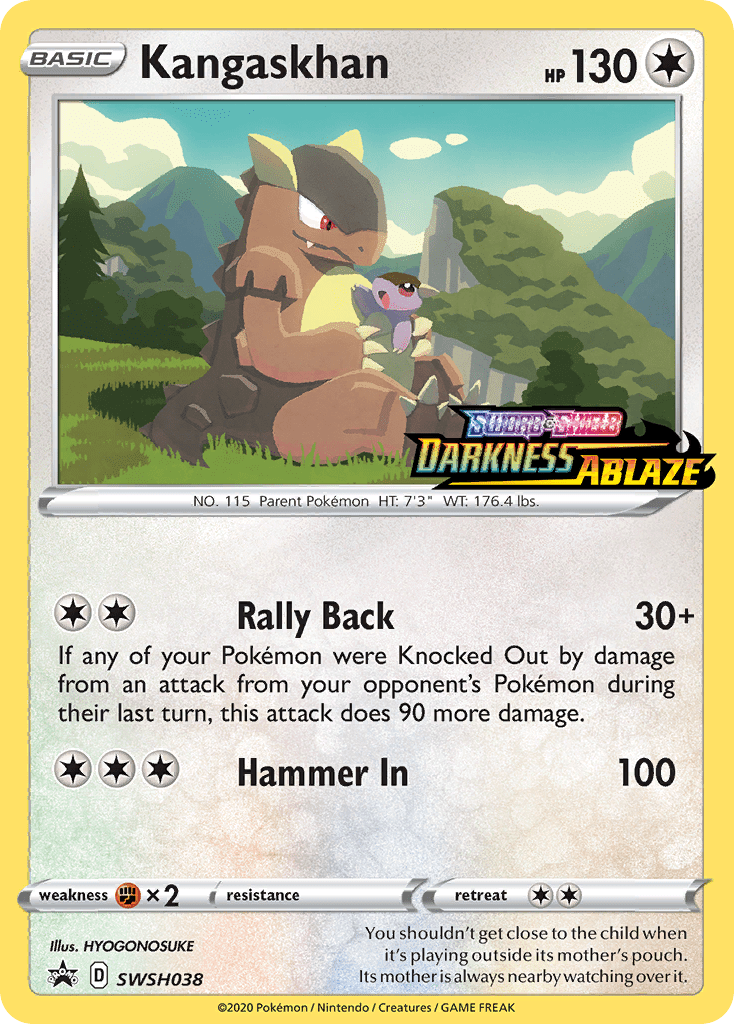 Kangaskhan SWSH038 (Prerelease) SWSH038/307 - SWSH Sword & Shield Promo Cards Holofoil