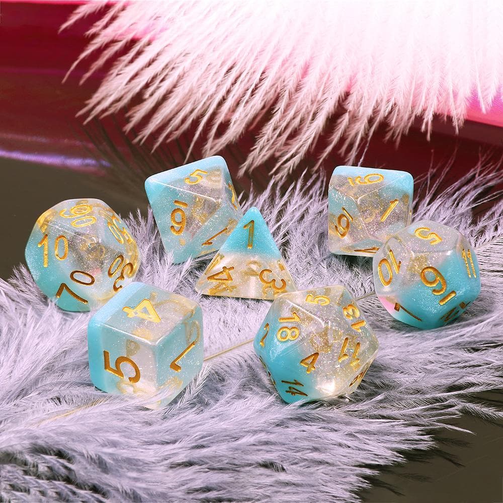 RPG Dice | "Winter's Day" | Set of 7