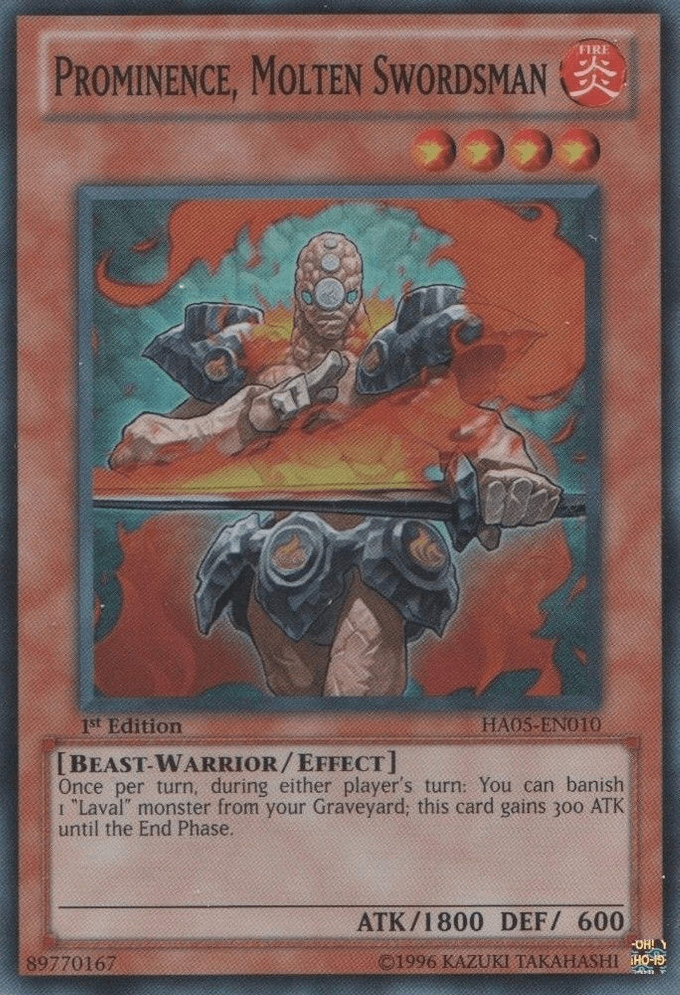 Prominence, Molten Swordsman [HA05-EN010] Super Rare