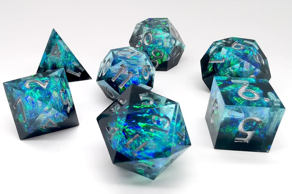 RPG Dice | "Light of the World" (Sharp Edged) | Set of 7