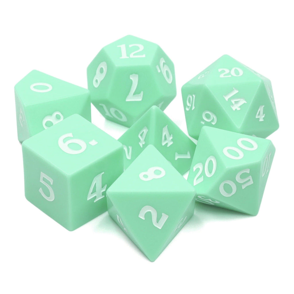 RPG Dice | Pastel Mint (Sharp Edged) | Set of 7