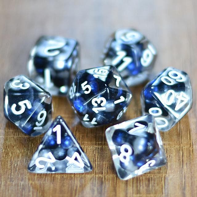 RPG Dice - Dark Matter "Suspended Molecule" - Set of 7