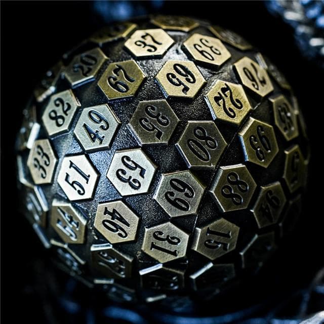 Metal Dice | d100 "Ancient" Bronze Plated