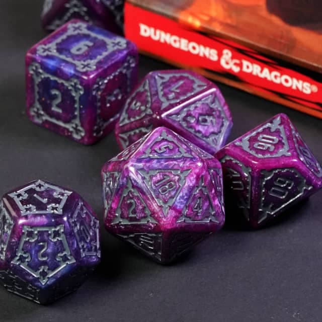 Large RPG Dice | "Chunky Castle" Arcane Realm | Set of 7