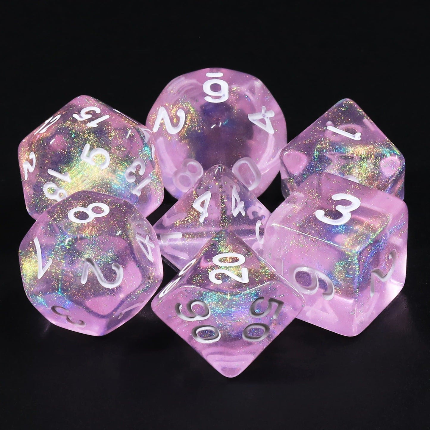 RPG Dice | "Force Field" (White Ink) | Set of 7