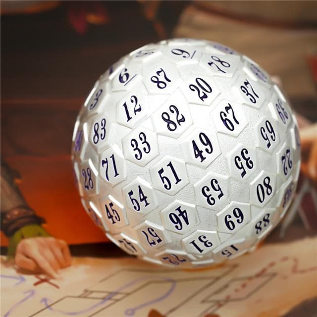 Metal Dice | d100 "Mithril" Silver Plated