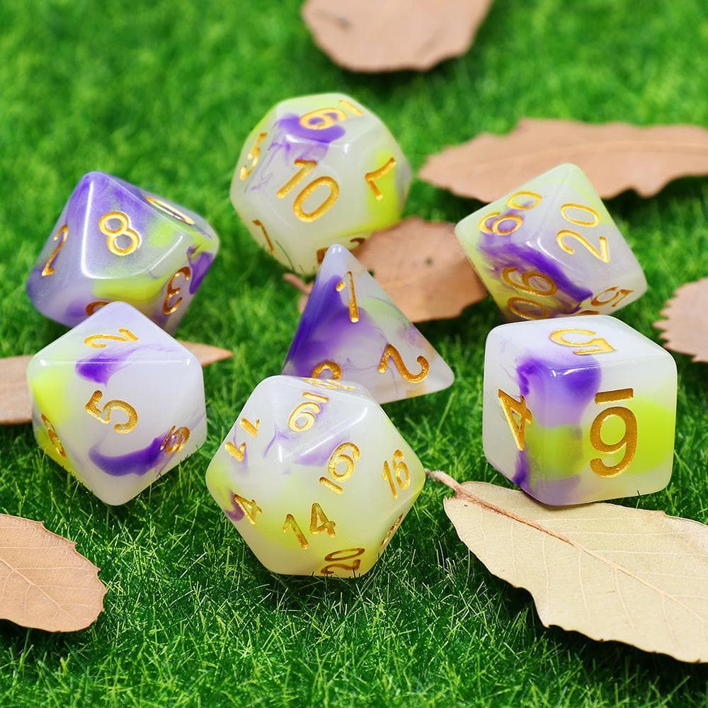 Polyhedral Dice Set | Acrylic | "Vapor Jade" | Set of 7 (D0009)