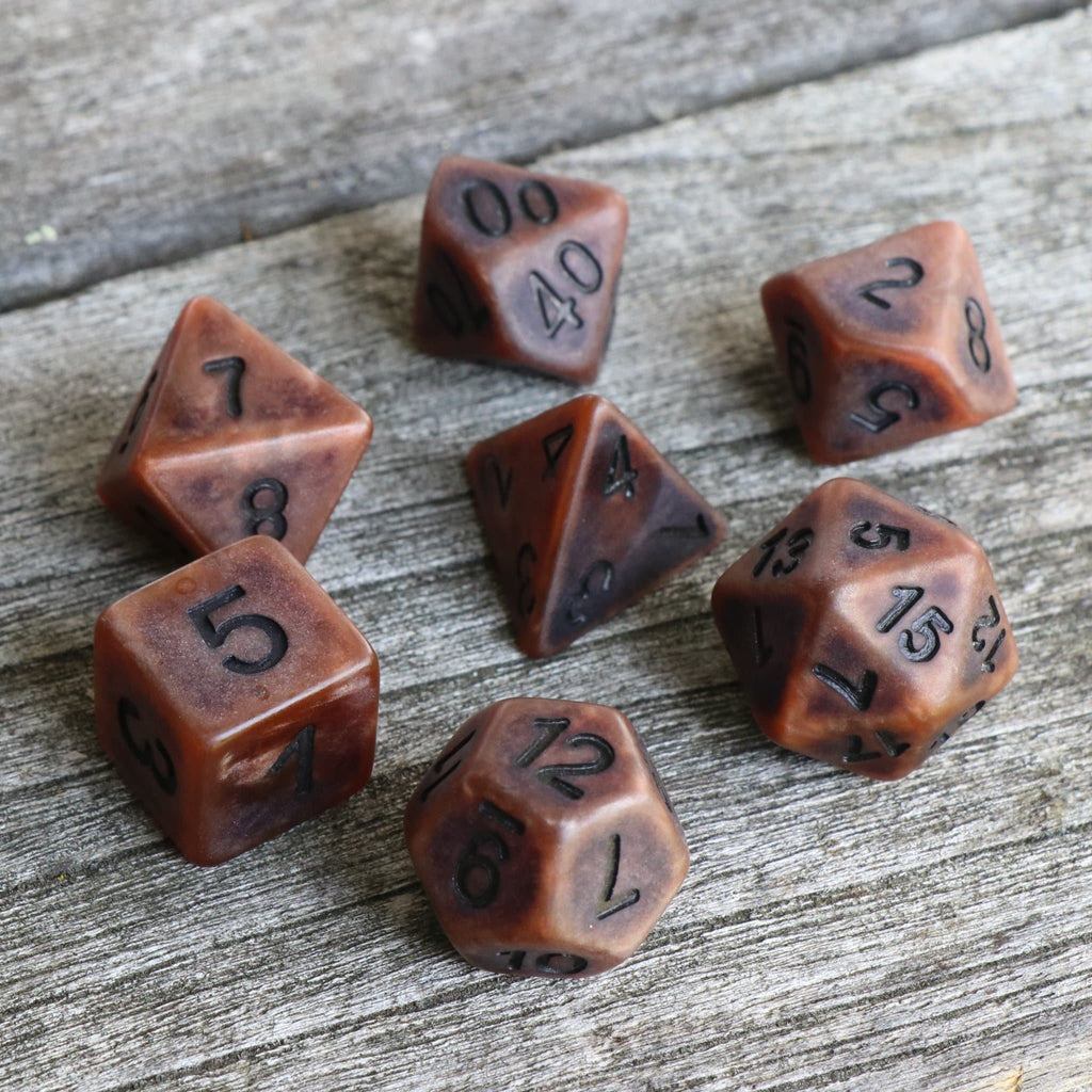 RPG Dice | "Ancient Copper" | Set of 7