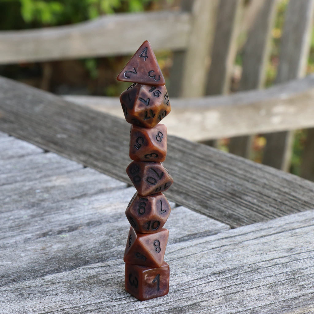 RPG Dice | "Ancient Copper" | Set of 7