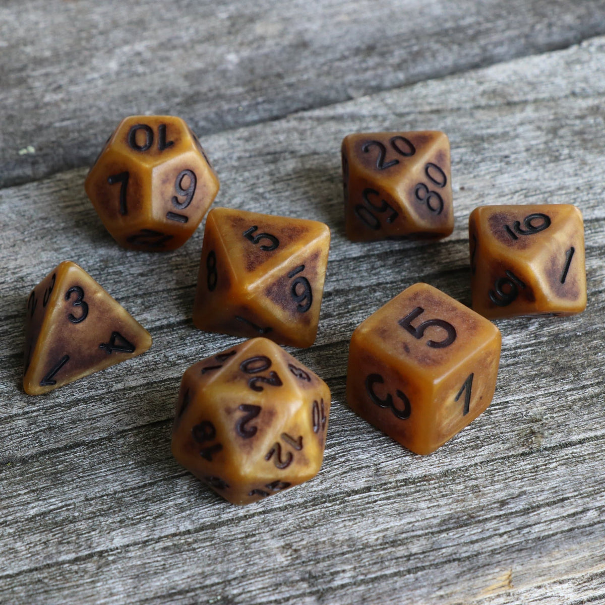 RPG Dice | "Ancient Gold" | Set of 7