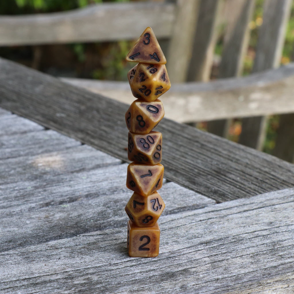 RPG Dice | "Ancient Gold" | Set of 7