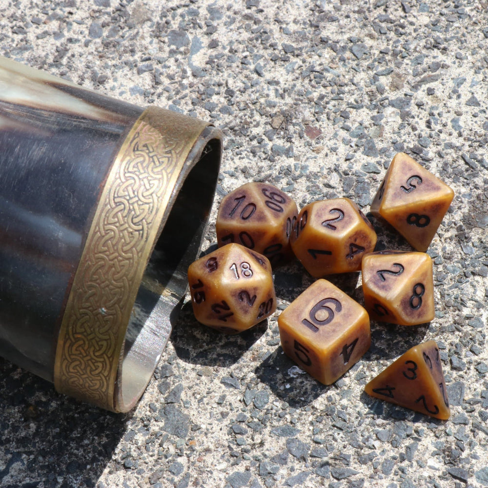 RPG Dice | "Ancient Gold" | Set of 7