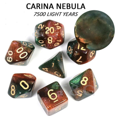 RPG Dice - Cosmos "Carina Nebula" - Set of 7