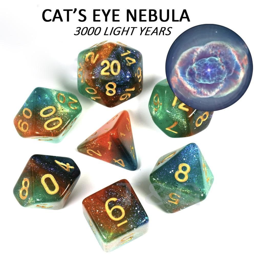 RPG Dice - Cosmos "Cat's Eye Nebula" - Set of 7