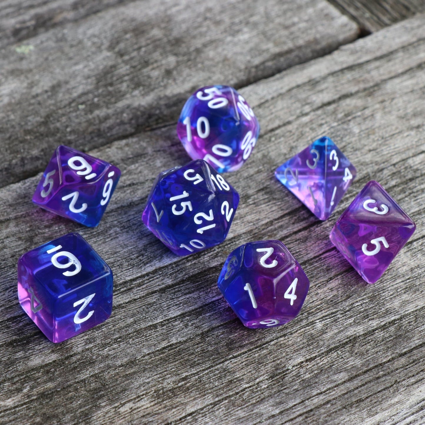RPG Dice - "Indigo Sea" - Set of 7