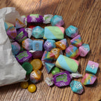 Polyhedral Dice Set | Acrylic | Pastel Candy Strawberry Bubblegum | Set of 7 (D0014)
