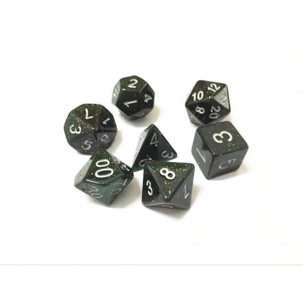 RPG Dice - "Deep Space" Glitter - Set of 7