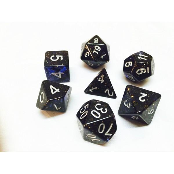 RPG Dice - "Deep Space" Glitter - Set of 7