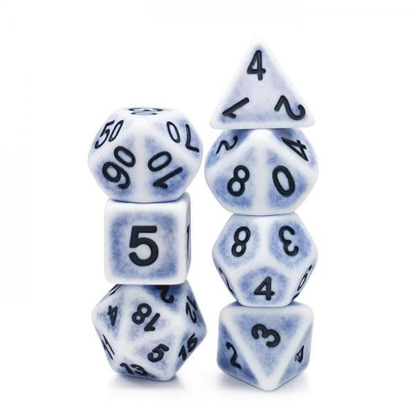 Polyhedral Dice Set | Acrylic | "Ancient Mist" Cerulean | Set of 7 (D0047)