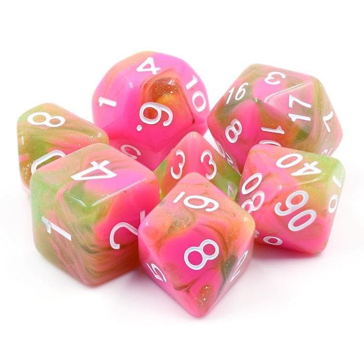 Polyhedral Dice Set | Acrylic | Apple Taffy | Set of 7 (D0125)
