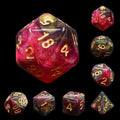 RPG Dice | "Midnight Rose" Gold Ink | Set of 7