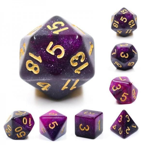 RPG Dice | Galaxy Purple | Set of 7