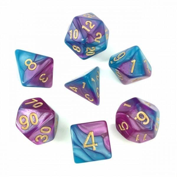 RPG Dice | Blend Blue Bright Purple | Set of 7