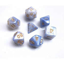 RPG Dice | "Cirrus" Blend Light Blue White | Set of 7