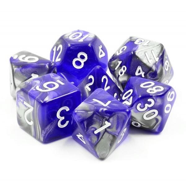 RPG Dice - Sapphire Ore - Set of 7