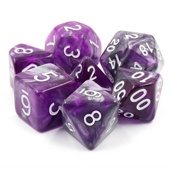 RPG Dice - Amethyst Ore - Set of 7