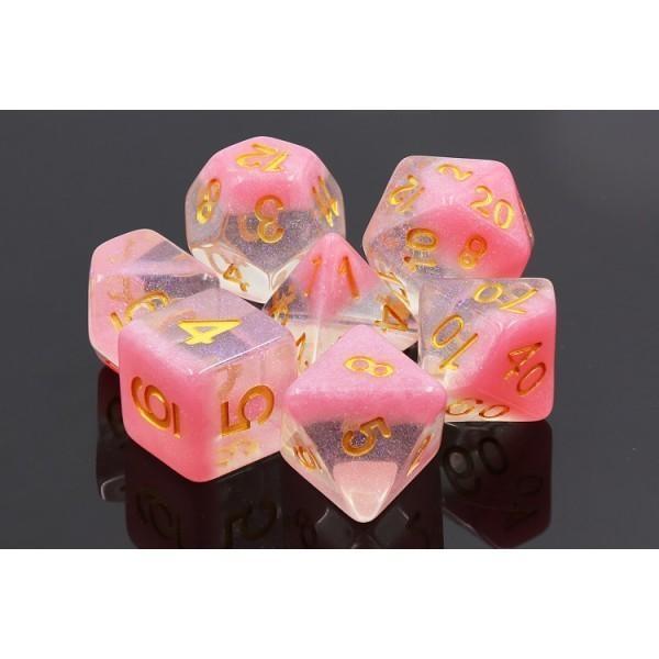RPG Dice - "Cherry Blossom" - Set of 7