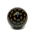 RPG Dice | d100 | Solid Black | Yellow Ink