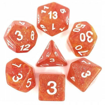 RPG Dice 7 Set - Galaxy Red Yellow