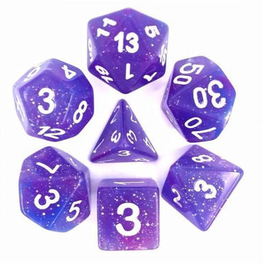 RPG Dice 7 Set - Galaxy Blue Purple