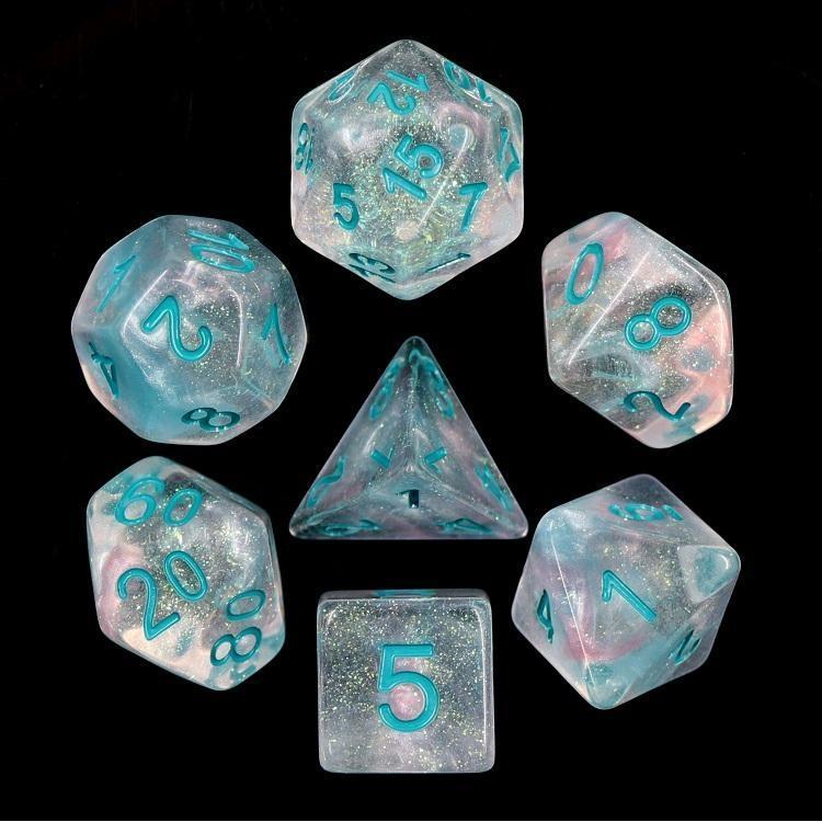 Polyhedral Dice Set | Acrylic | "Winds of Winter" | Set of 7 (D0056)