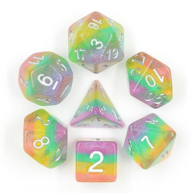 RPG Dice | "Fairy Rainbow" | Set of 7