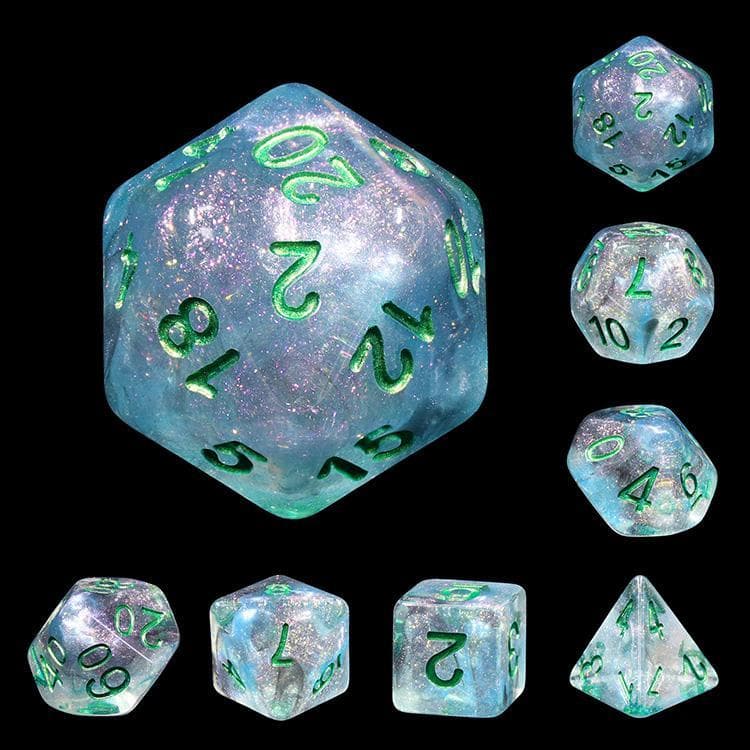 Polyhedral Dice Set | Acrylic | "Cyberpunk Bitcrash" | Set of 7 (D0093)