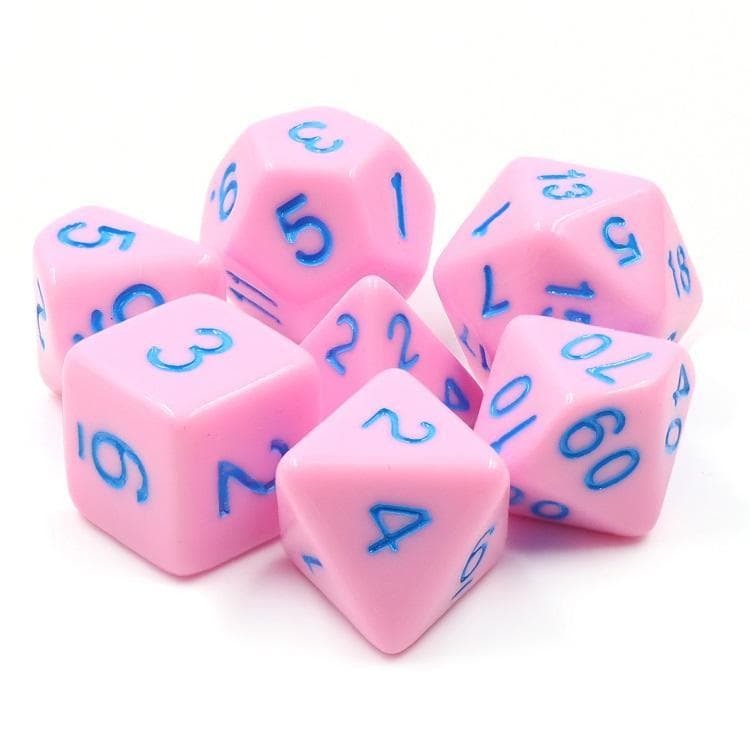 Polyhedral Dice Set | Acrylic | Pastel Strawberry Icecream | Set of 7 (D0142)