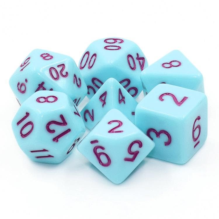 Polyhedral Dice Set | Acrylic | Pastel Bluejay | Set of 7 (D0143)