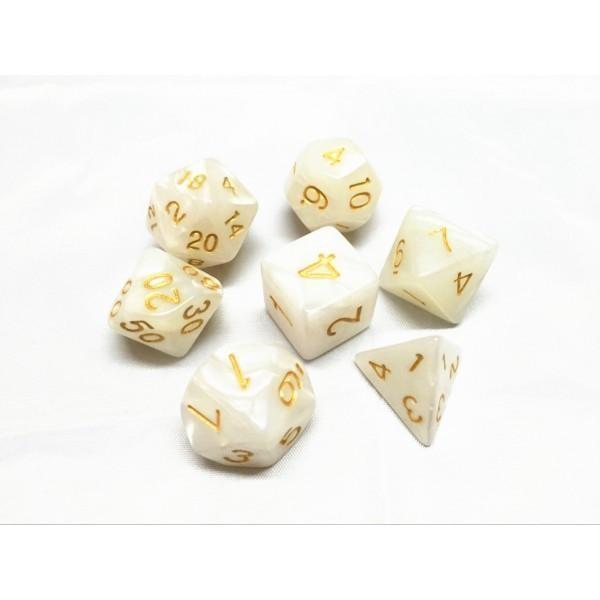 RPG Dice - Pearl White - Set of 7